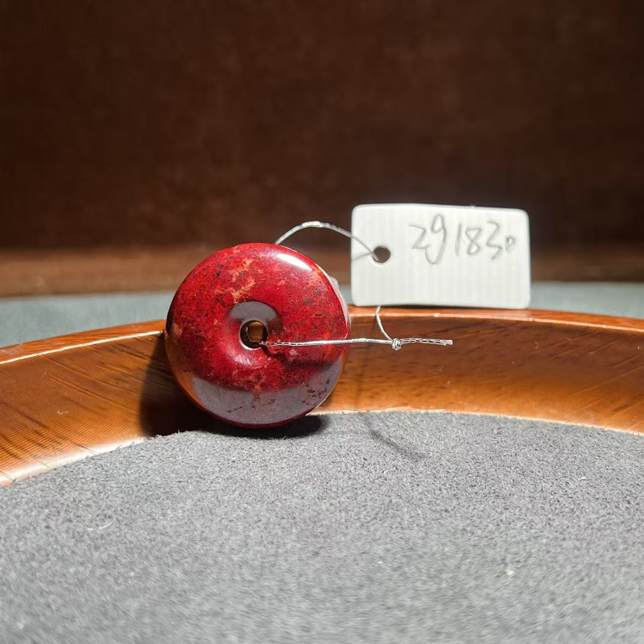 天然辰砂【张老斯珠宝】天然朱砂平安扣吊坠zg1830