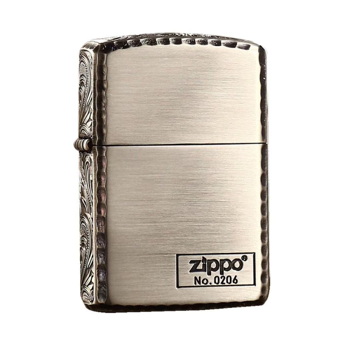 ZIPPO打火机正品三面腰果花波边纹下标盔甲机型防风煤油送男士