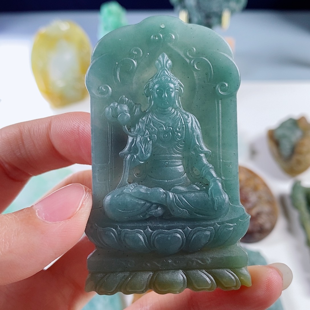 定制翡翠未镶嵌天然a货翡翠观音