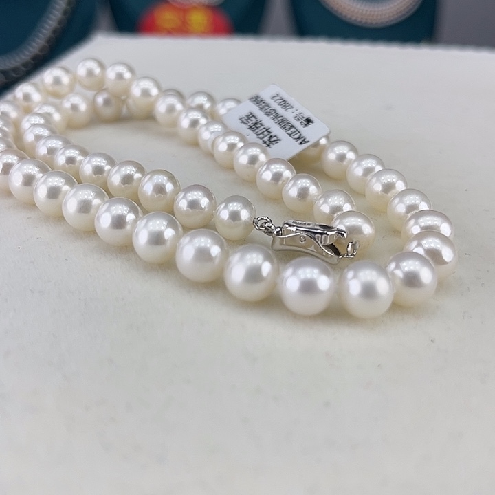 淡水珍珠银S925镶嵌颈饰8➕极光冷白高品