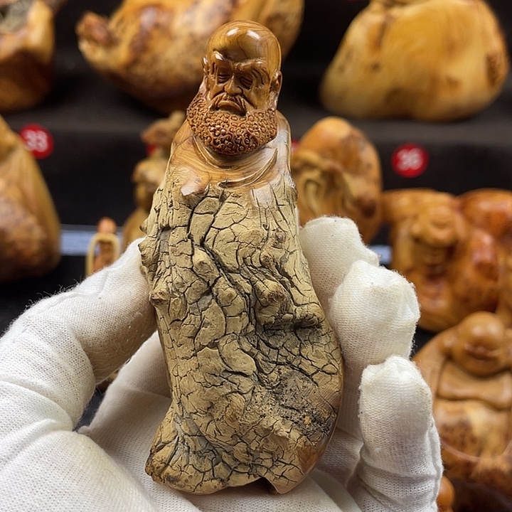 柏木（崖柏）达摩手把件