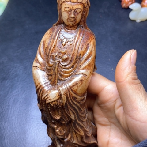 白玉菩提吊坠摆件