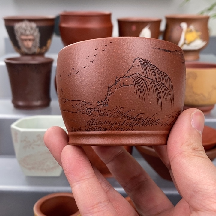 紫砂茶杯宜兴紫砂主人杯