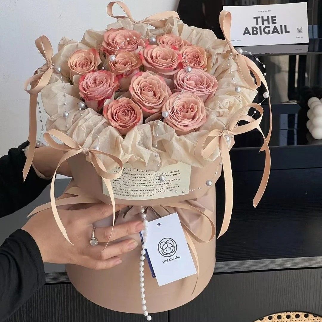 【美拉德风】11朵卡布奇诺花束圆形花束送恋人送女友生日花束花店送花上门