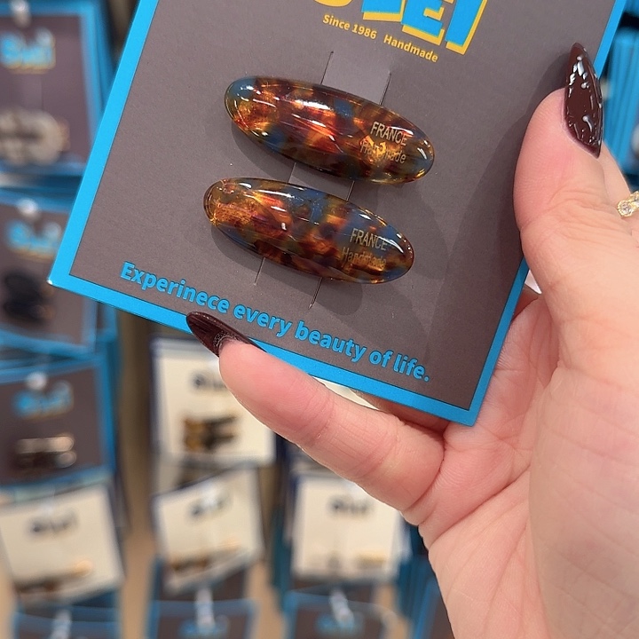 琥珀色椭圆鸭夹一对12