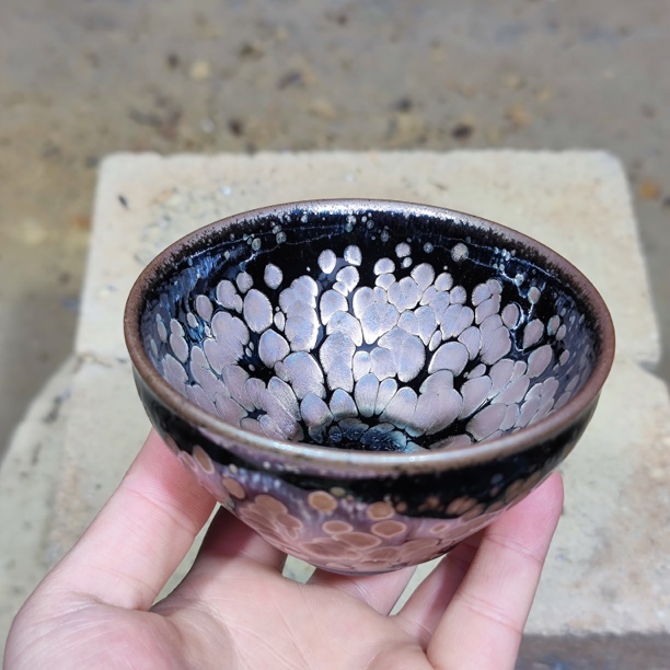 建窑--建盏 紫金玫瑰 茶盏主人杯 电烧