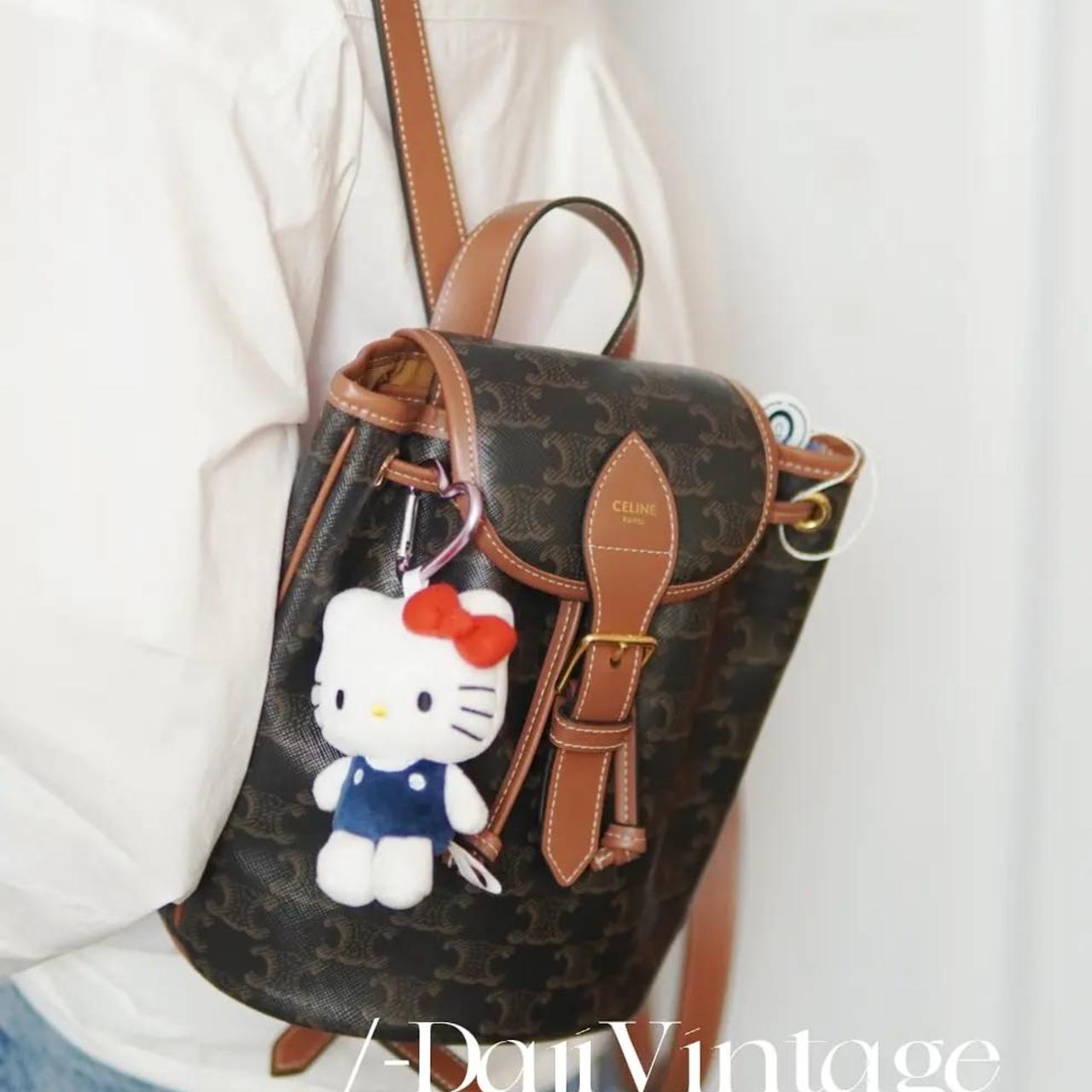 95新 Celine/思琳 大吉中古/Celine凯旋门老花双肩包