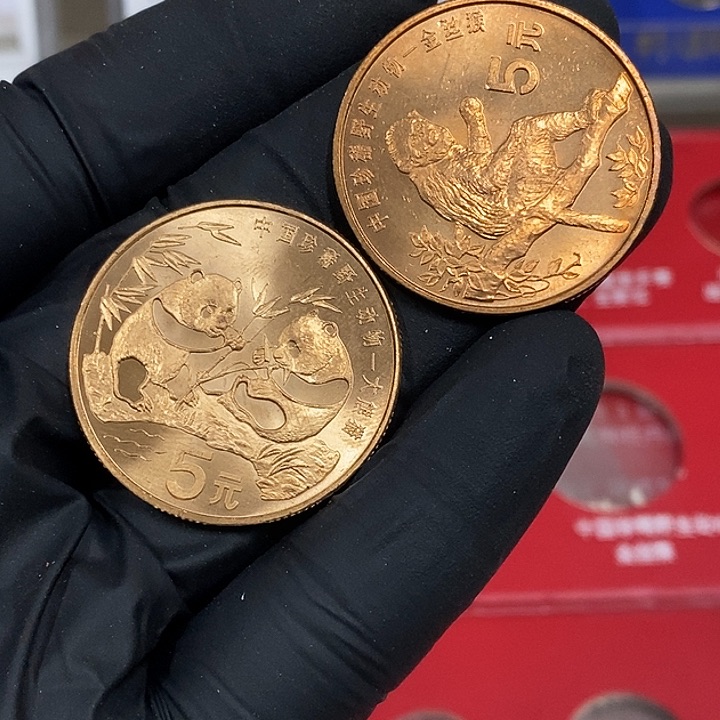 铜大熊猫金丝猴一对