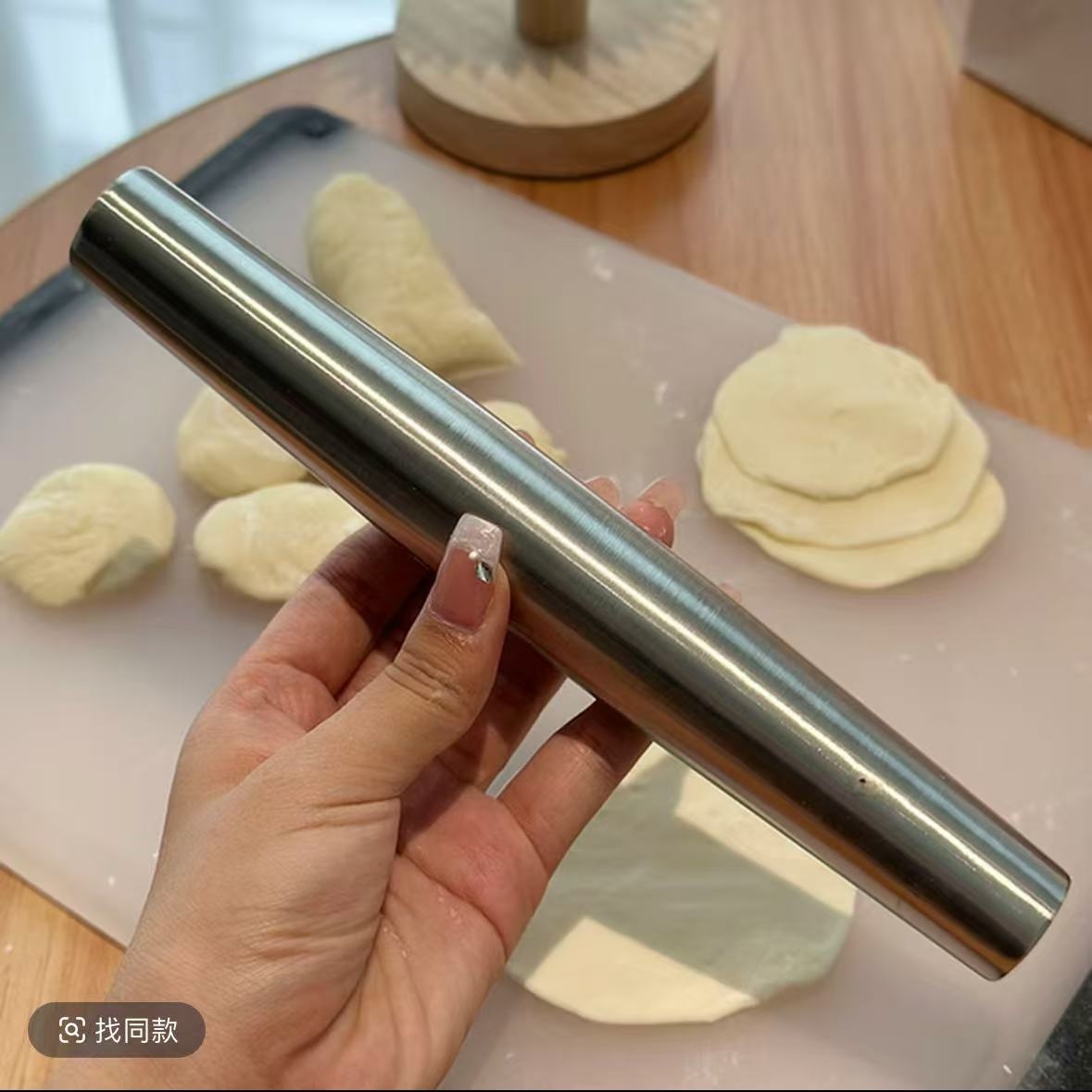 不锈钢加长加粗擀面杖家用厨房擀饺子皮