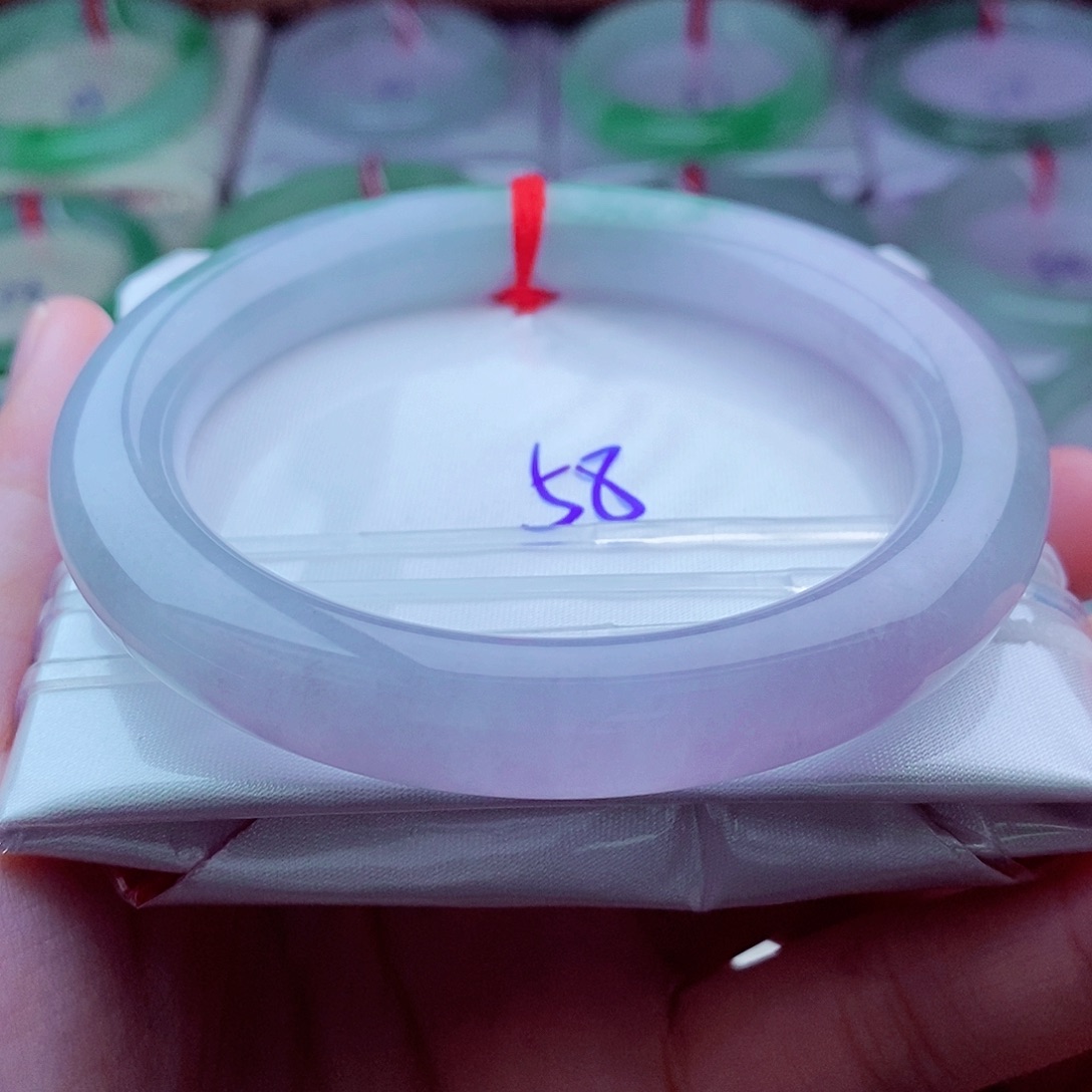 翡翠未镶嵌手镯（圆镯）飘花 紫罗兰 2号