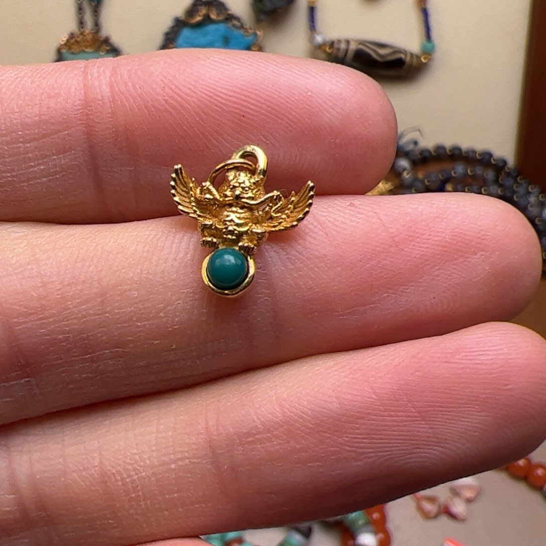 绿松石18K金镶嵌配饰