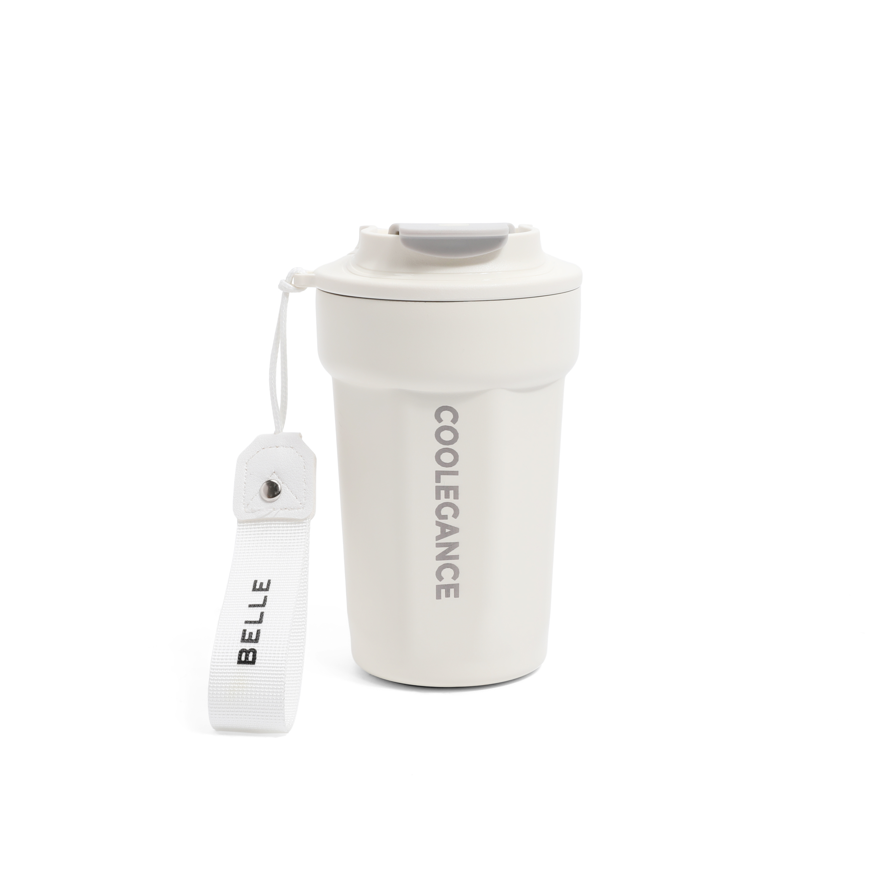 百丽纯白咖啡保温杯