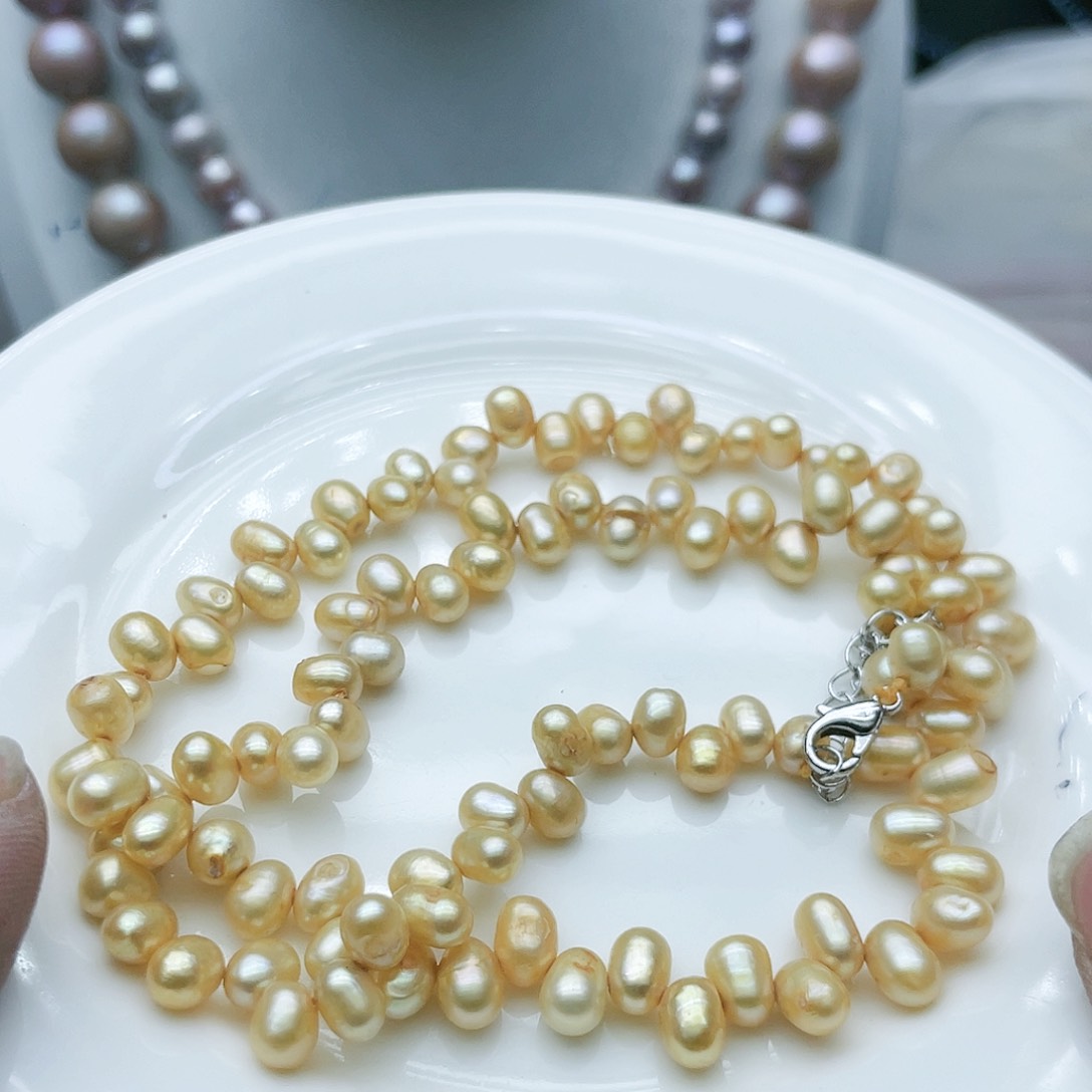 淡水珍珠颈饰钛钢