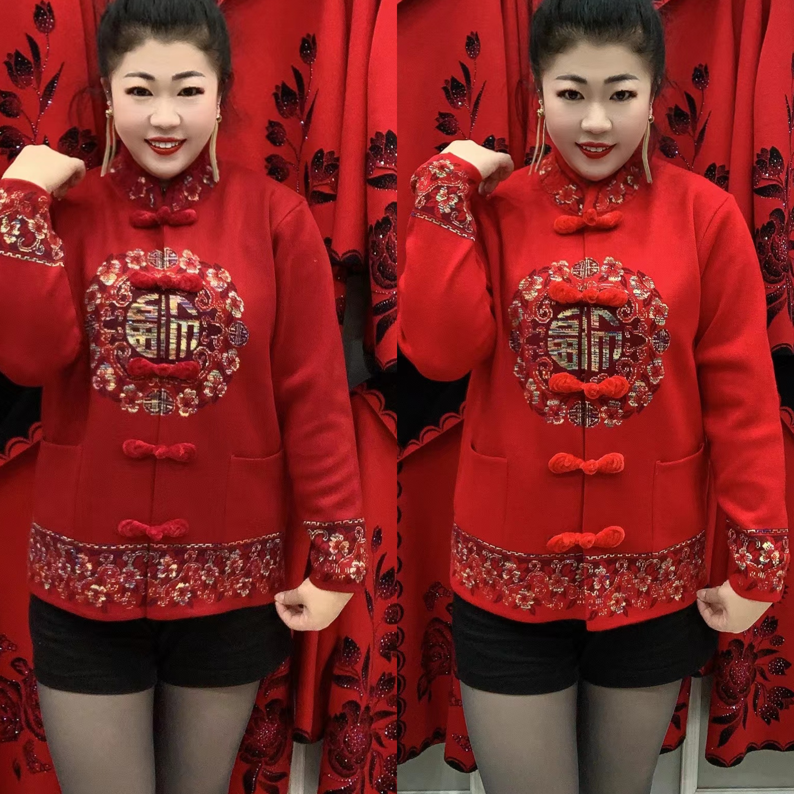 0899款潮流气质减龄刺绣福字花毛衫