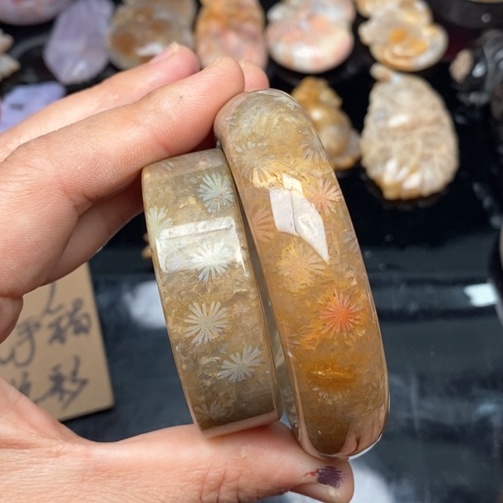 硅化珊瑚（珊瑚玉）手镯未镶嵌57