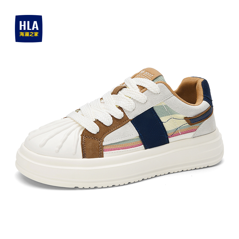 男鞋2025新款夏季小众设计感贝壳头休闲板鞋青少年运动厚底溶解鞋