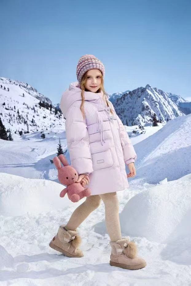 【淼淼妈】儿童冬季保暖加厚连帽外套6607