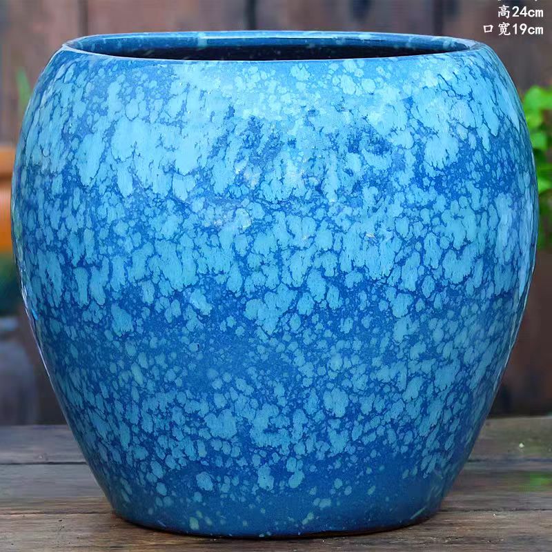 大号粗陶高直筒老桩多肉花盆透气陶罐陶瓷三角梅天堂鸟绿植花卉盆