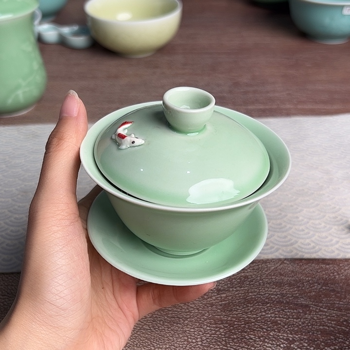 龙泉云间青瓷小米茶器