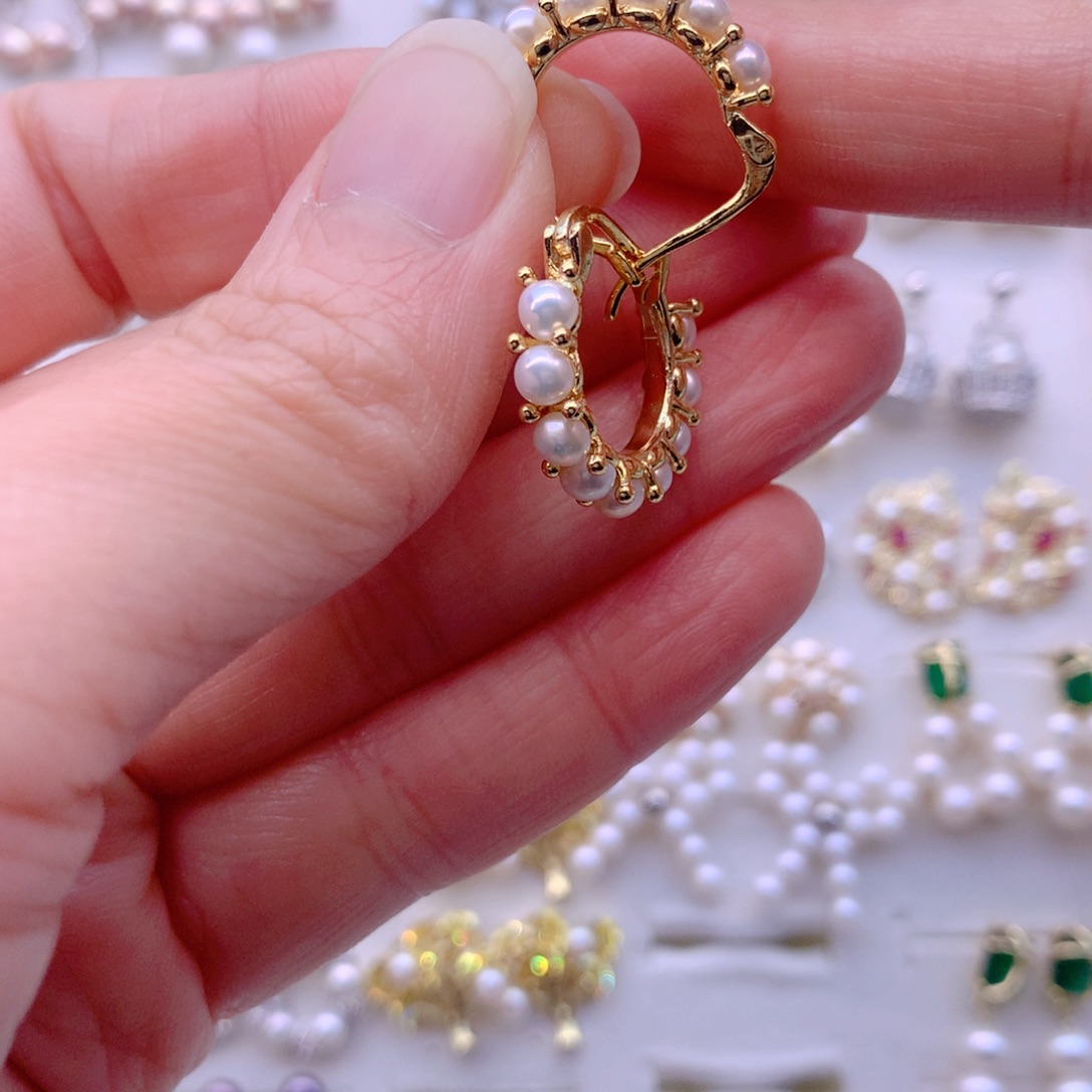 耳饰合金淡水珍珠