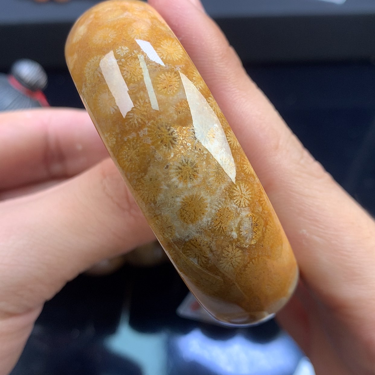 【闪购商品】硅化珊瑚（珊瑚玉）未镶嵌颈饰12号56.5圈金花