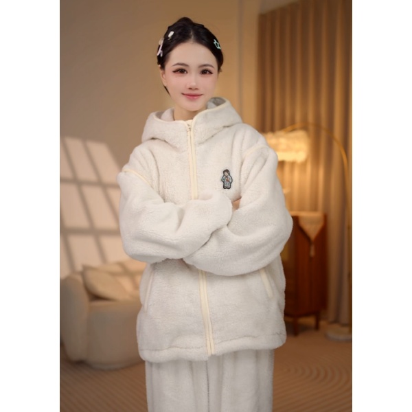 【冬季极寒系列】小熊睡衣情侣2025新款秋冬加厚保暖女士家居服套装