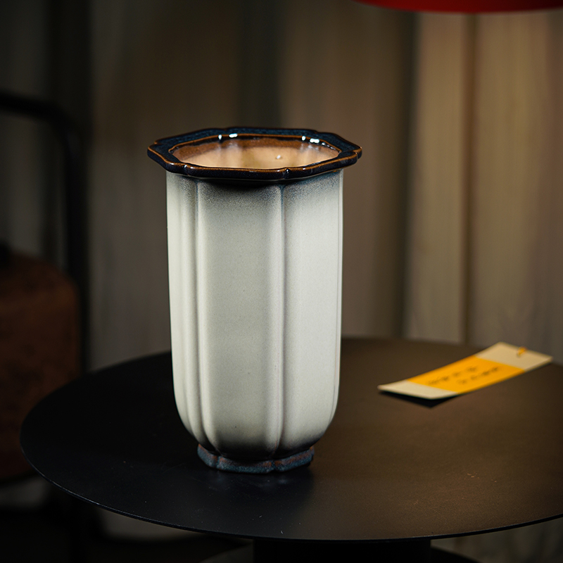 玖紫轩秦夕洪透气白釉渐变白宜兴紫砂盆名家盆桌面盆手工盆兰花盆