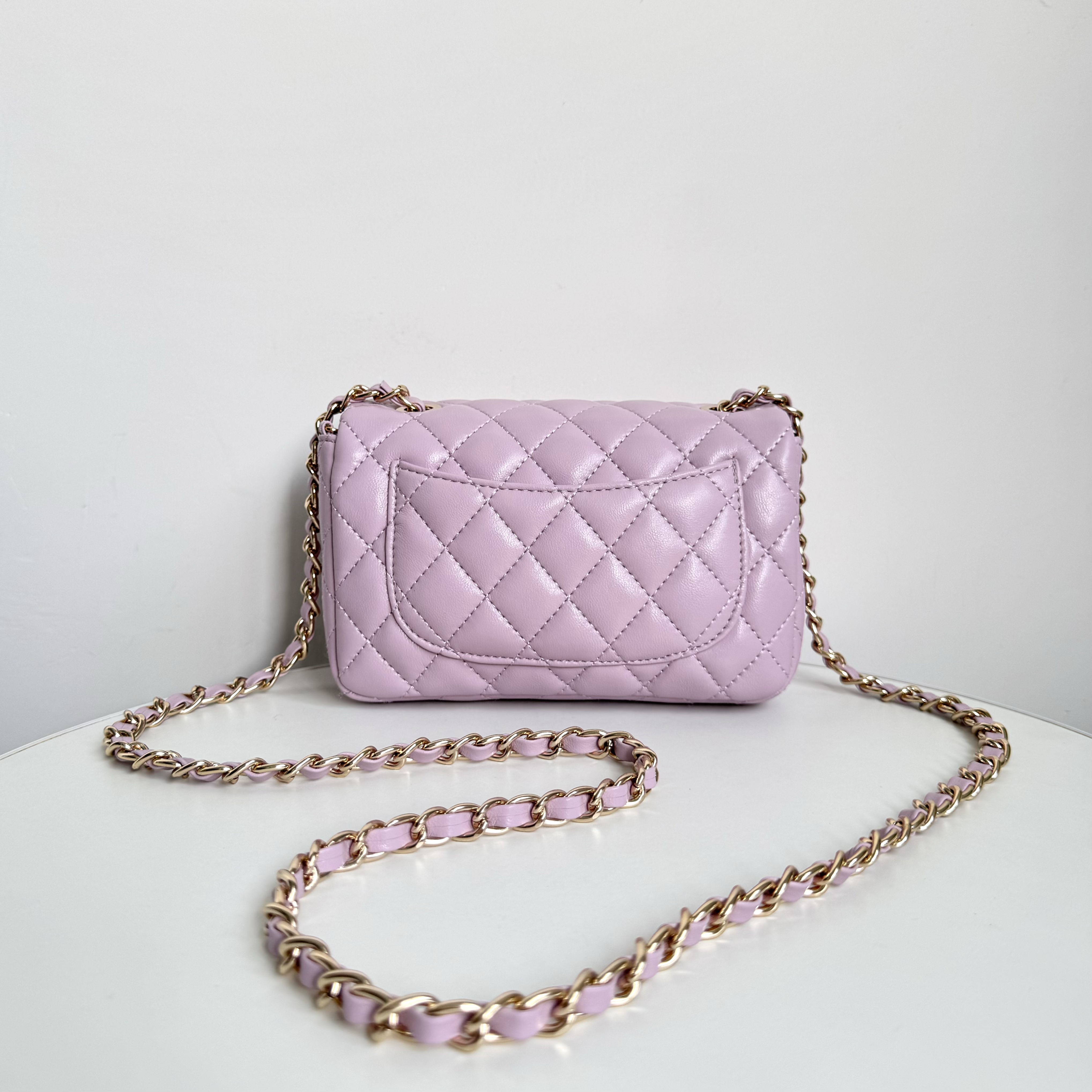 经典百搭紫色链条斜挎包