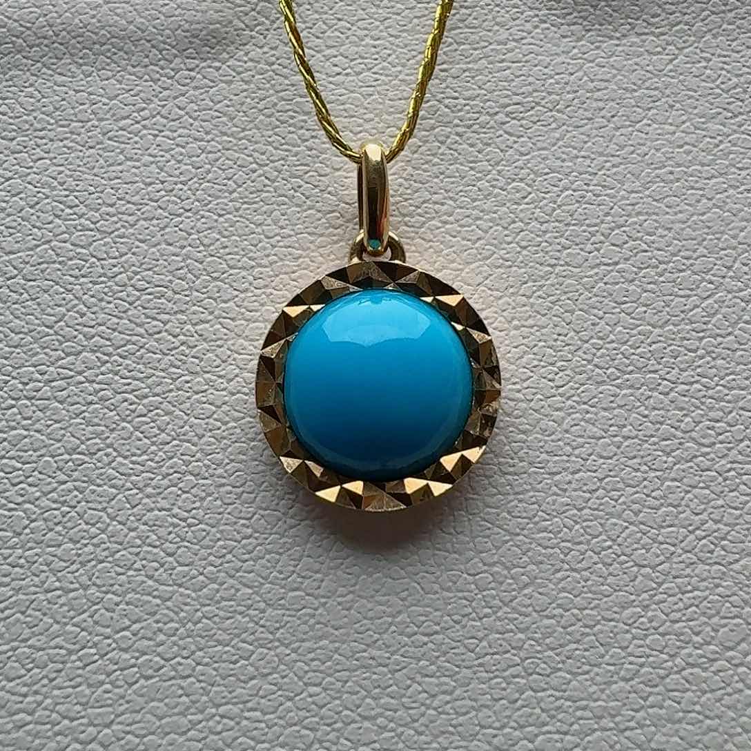 绿松石珠宝奇石18K金镶嵌