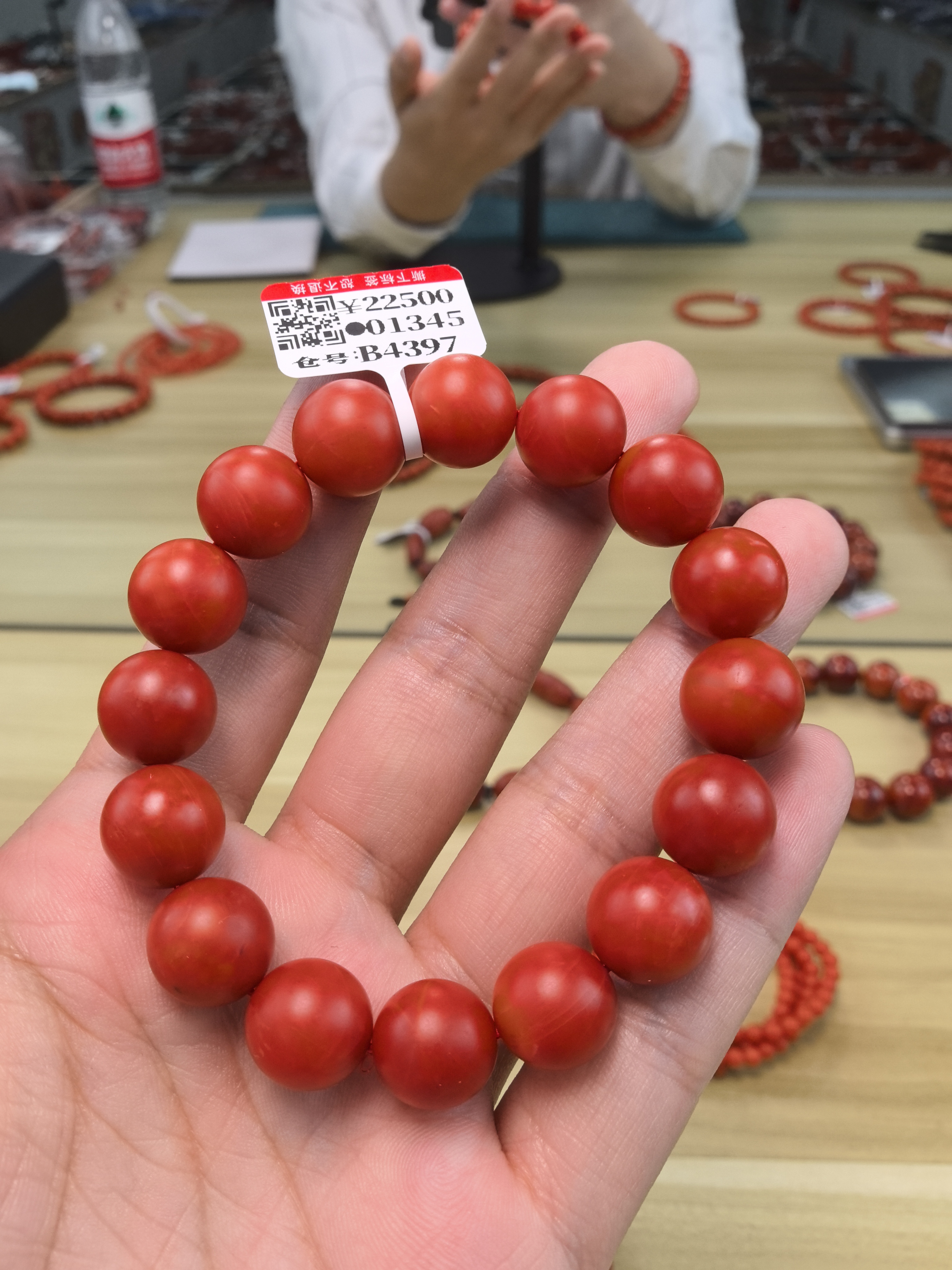 【小刘南红】保山南红哑光（云端）圆珠单圈  13mm    多样性发一