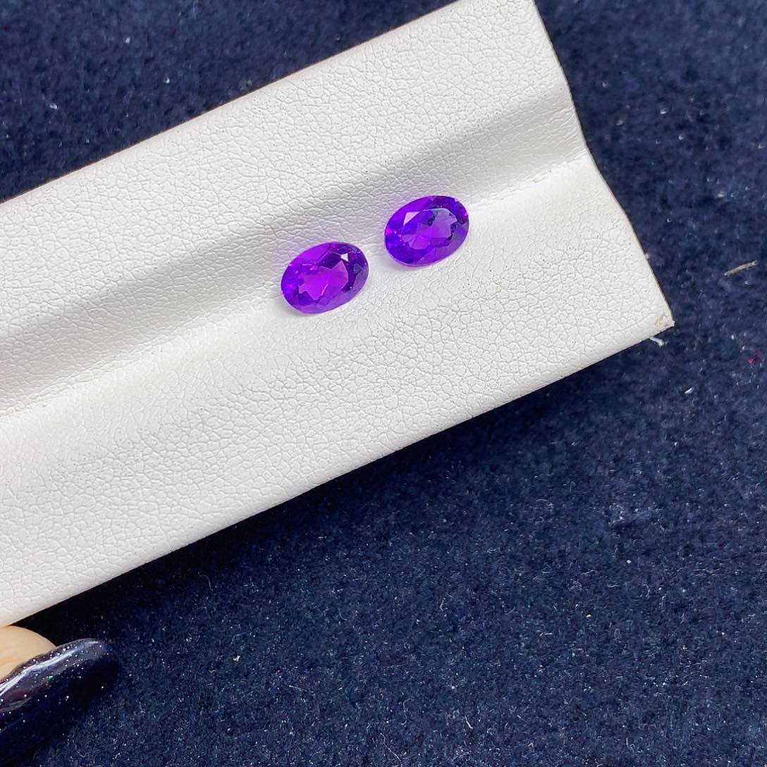 紫晶珠宝半成品未镶嵌5✖️7 两颗