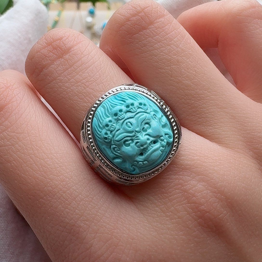 绿松石珠宝奇石银S925镶嵌