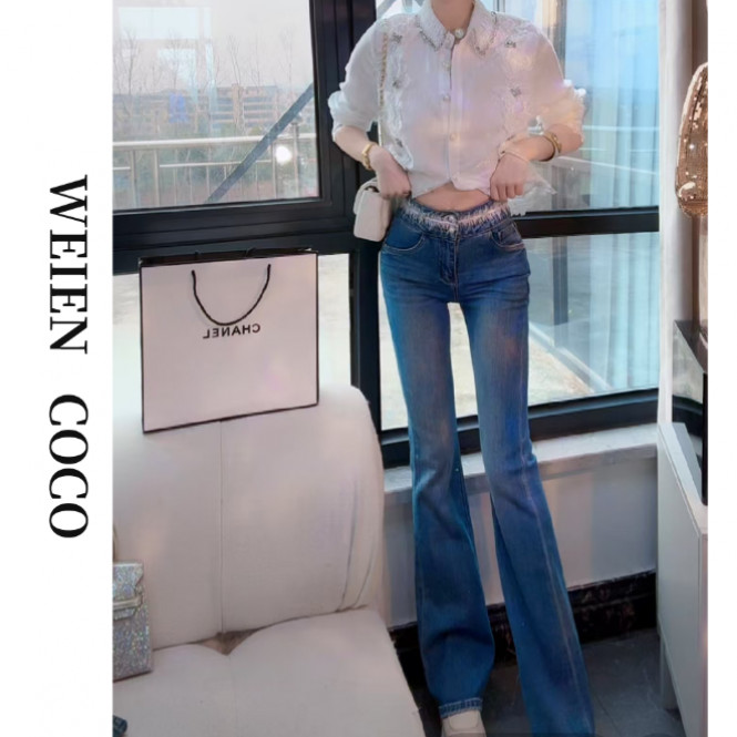 【薇恩COCO】牛仔裤显瘦气质修身气质百搭微喇K3406