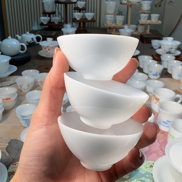 微瑕冰种专场斗笠茶杯六个一组50