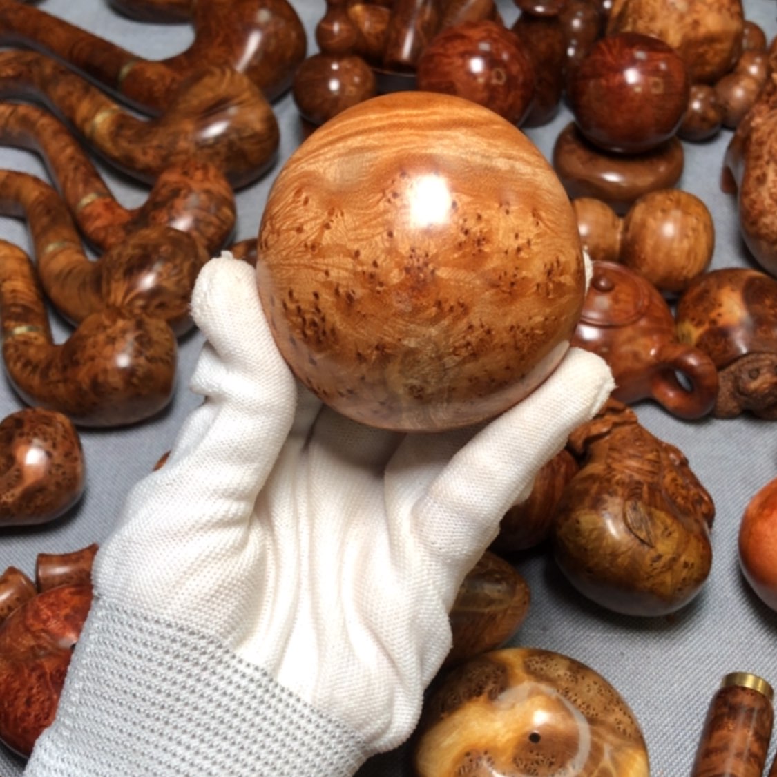 【闪购商品】木麻梨疙瘩火琉璃手把件