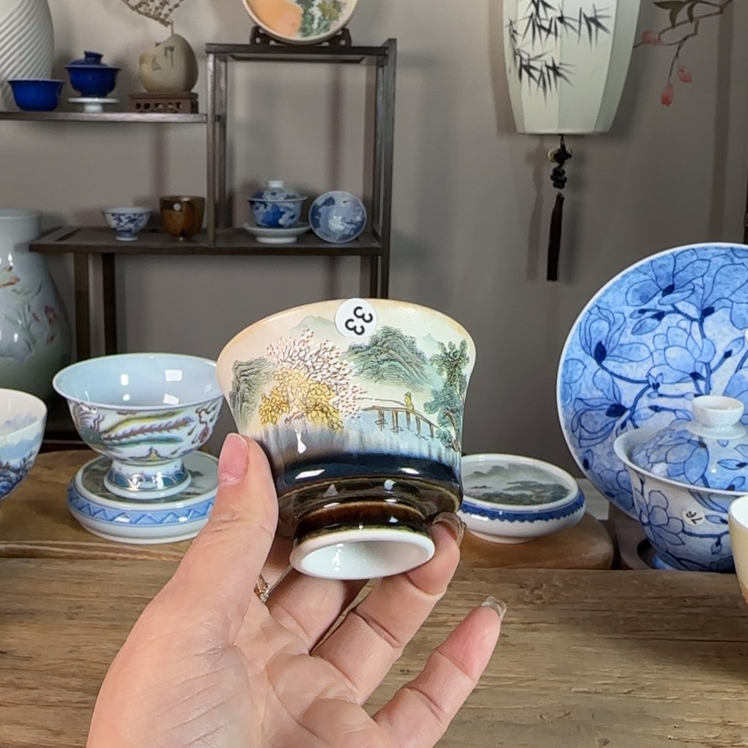 杯景德镇陶瓷柴烧多人