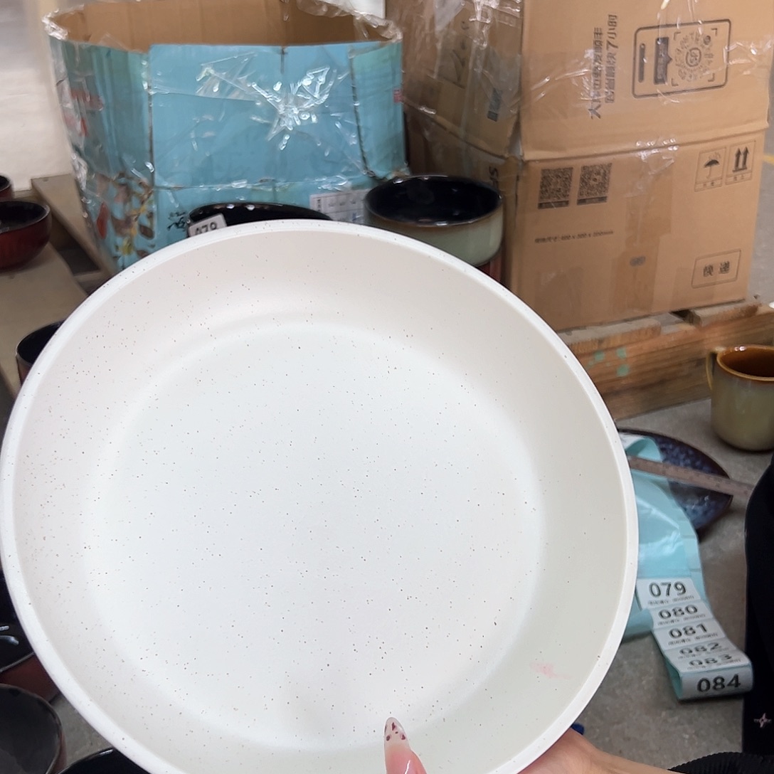 新骨瓷79微瑕10寸沙海白色深盘