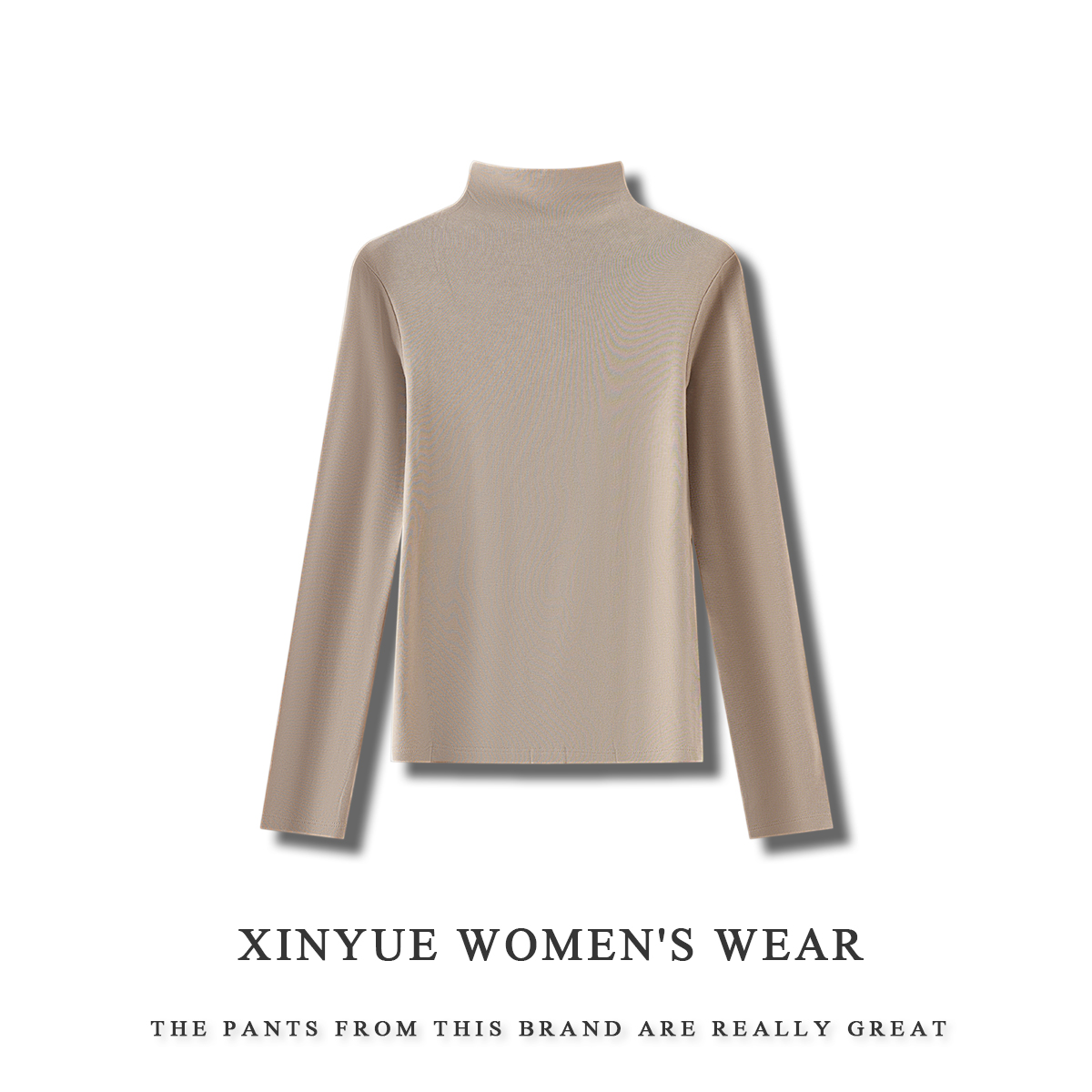 【馨悦】桑蚕丝长袖中领半高领法式打底针织修身 F082-YC525