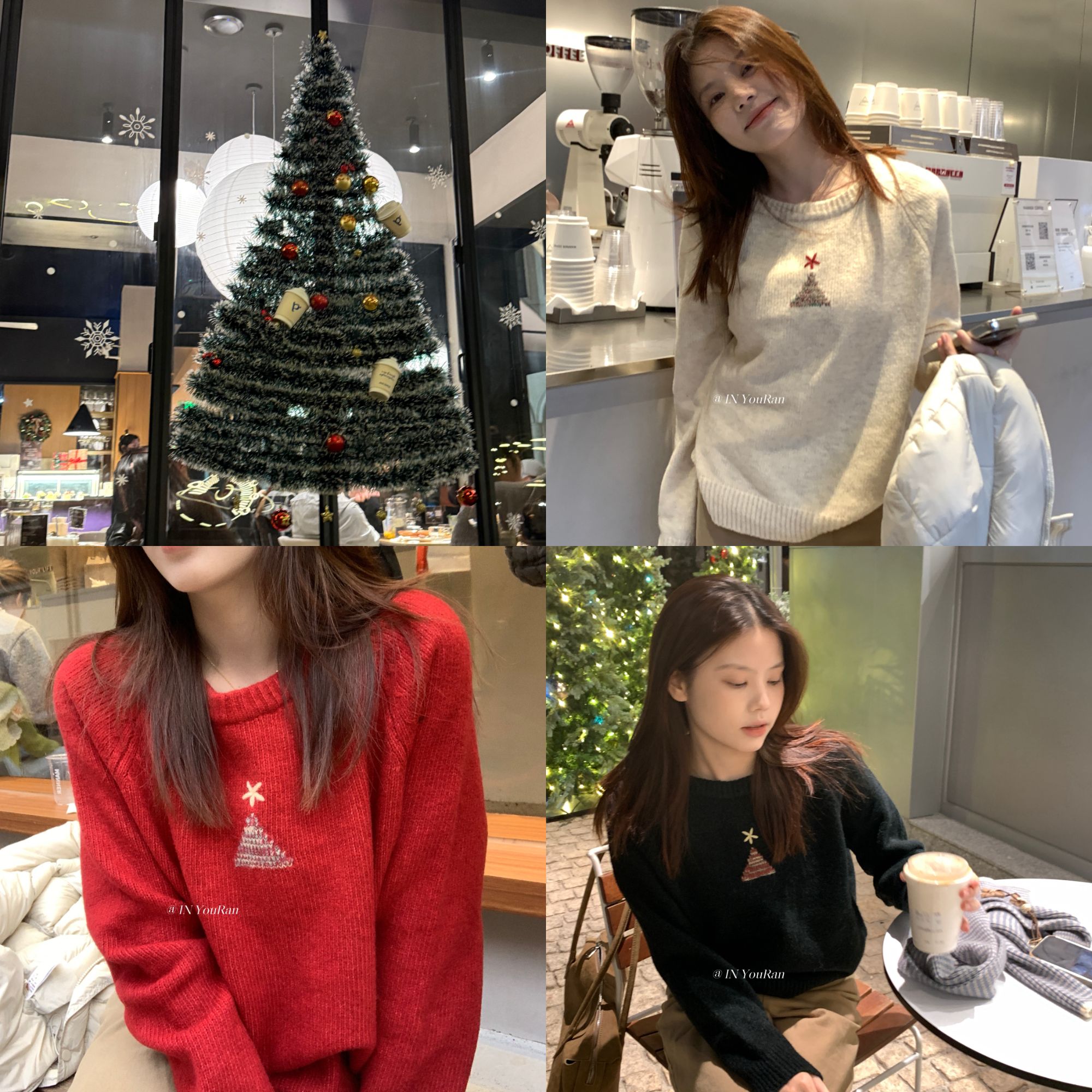 周悠然【节日氛围毛衣】韩系慵懒圆领刺绣保暖毛衣