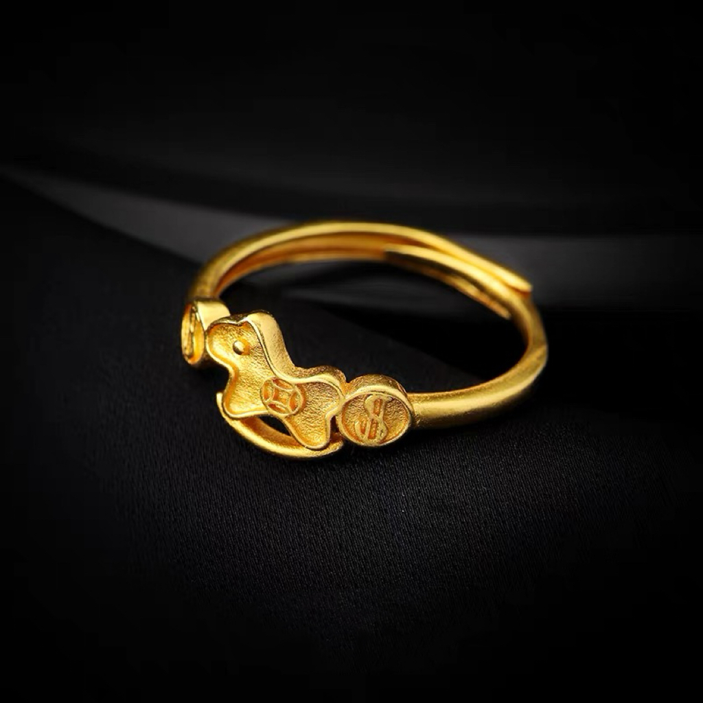 【粉丝专属】马年铜钱活口高级轻奢戒指送礼马上有钱圣诞礼物独角兽