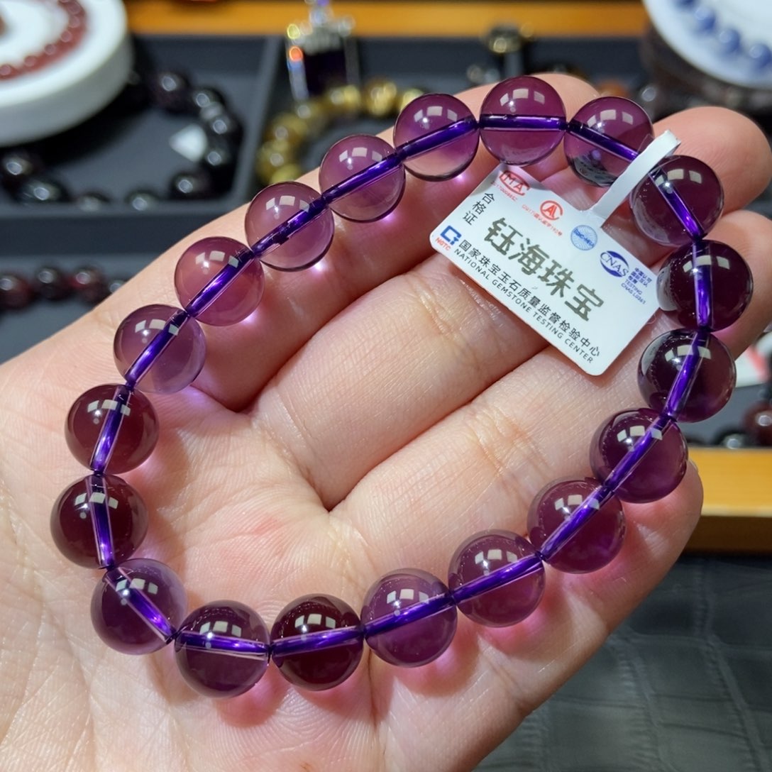 水晶紫水晶手链10毫米未镶嵌