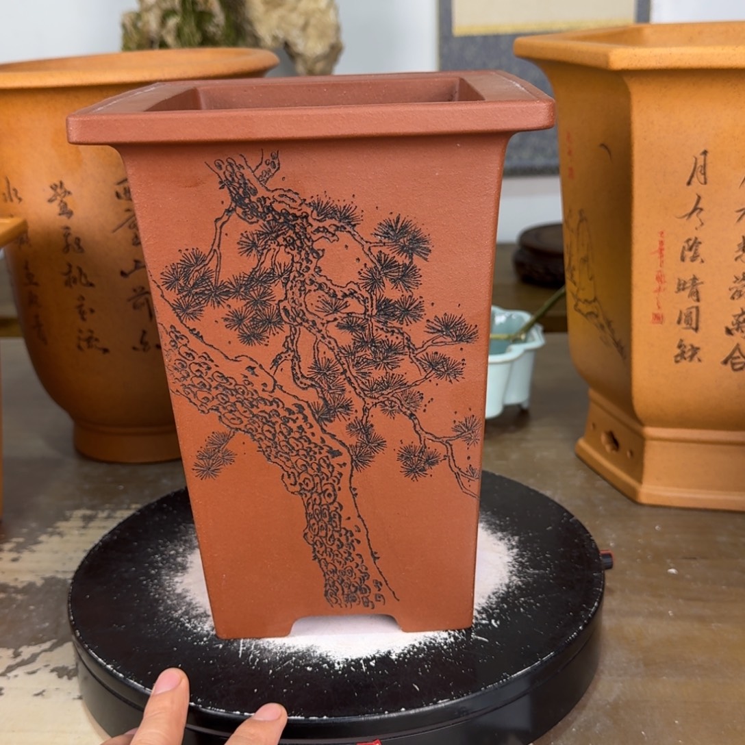 益***枫花盆紫砂紫砂花盆