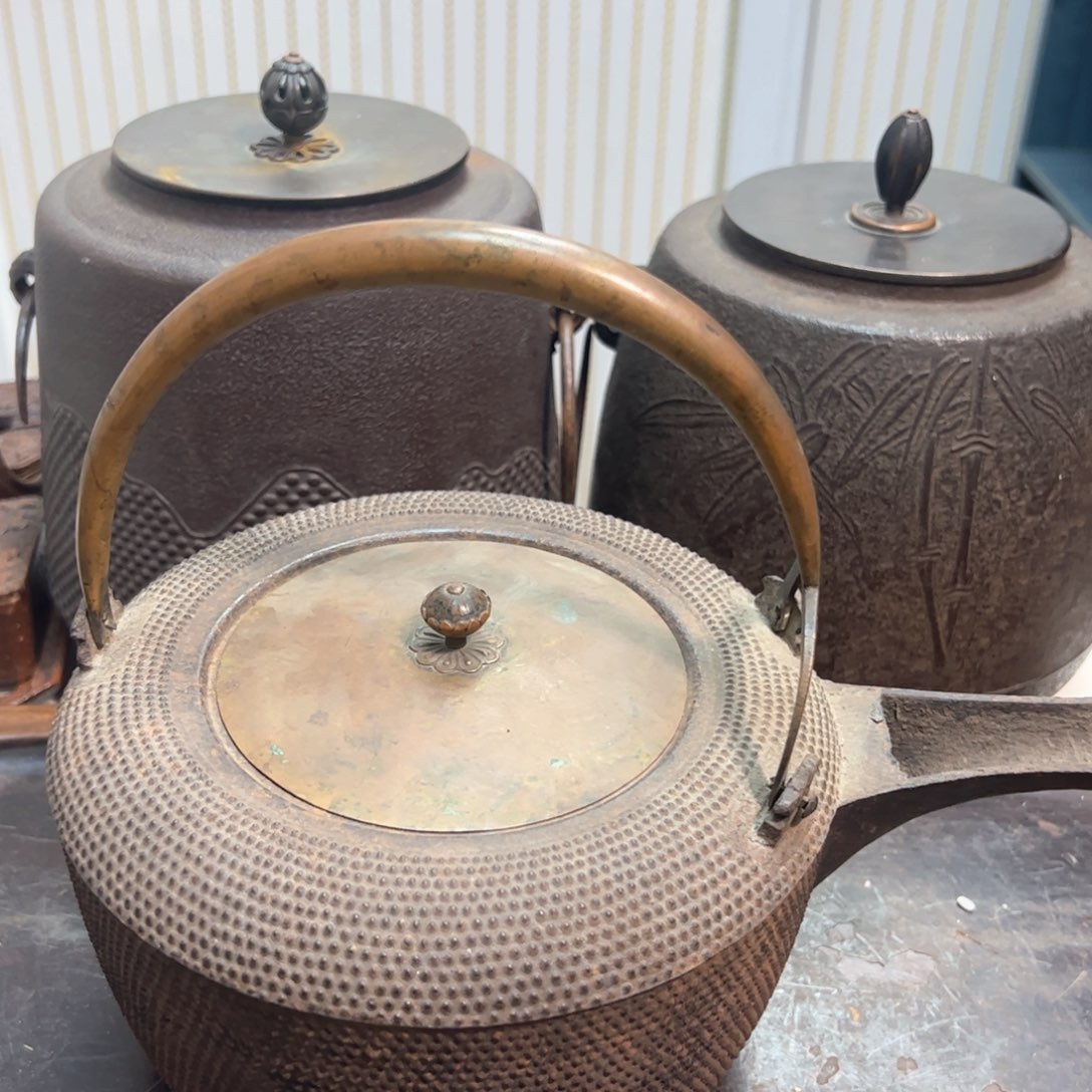 蓝*铁銚子有修补有铁锈不漏水