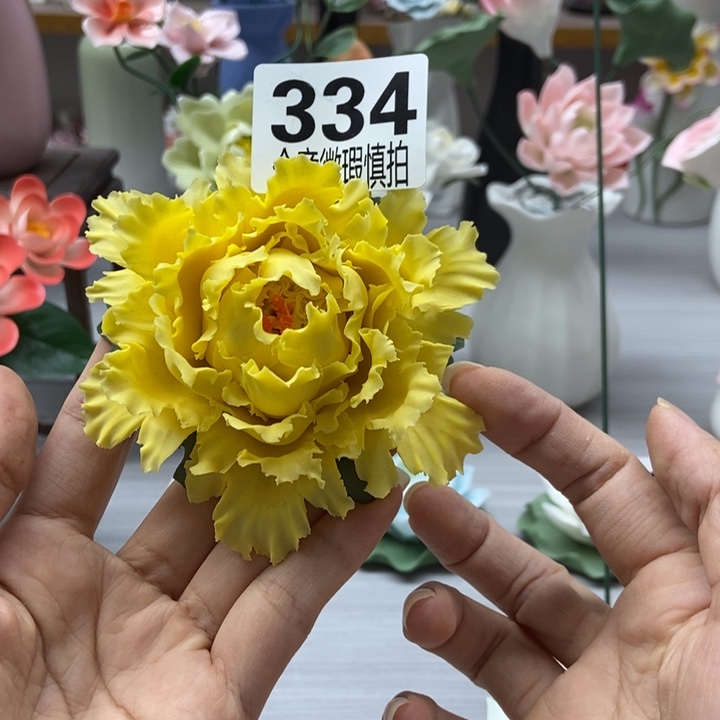 陶瓷手工制作陶瓷花摆件
