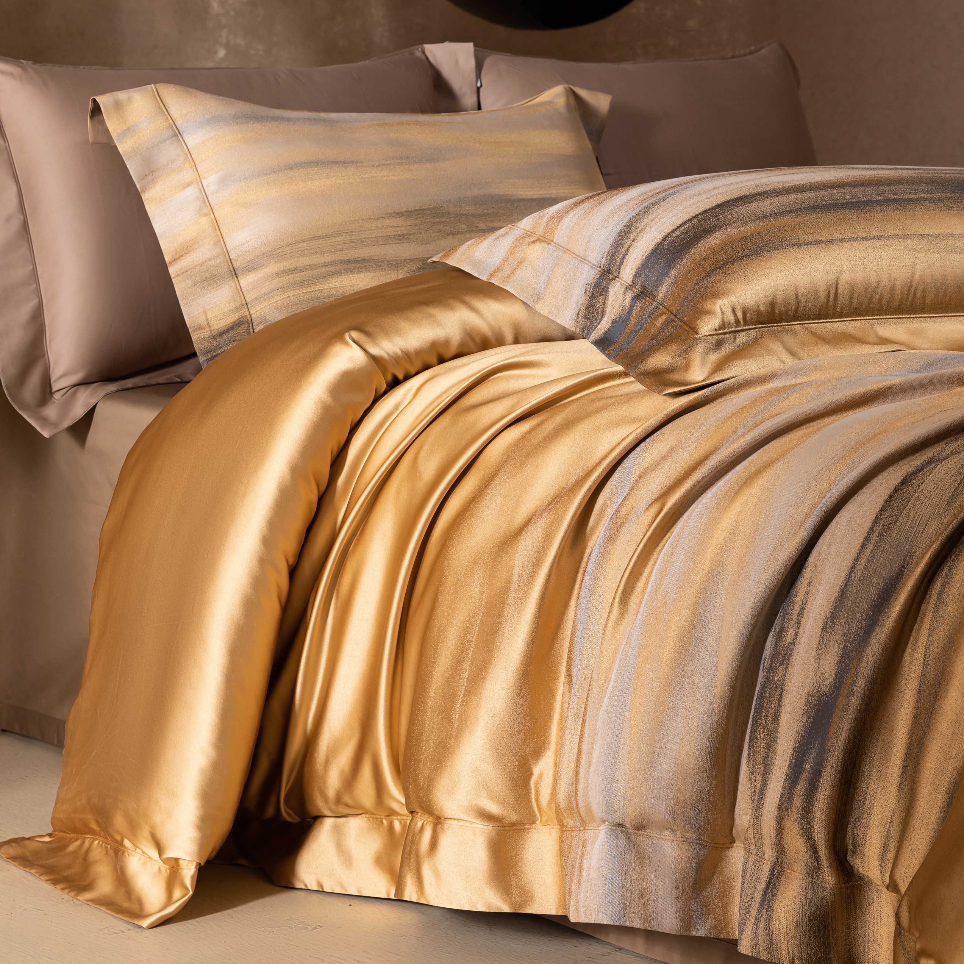 【贤公子】MN/慕奈 大漠鎏金-高端顶奢真丝棉色织提花四件套