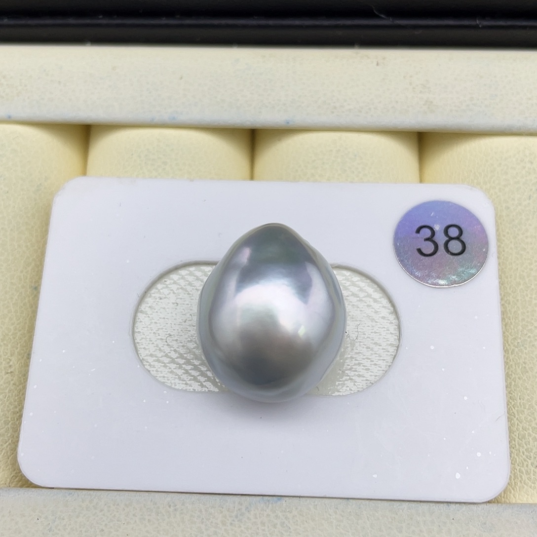 定制海水珍珠足铂镶嵌裸珠