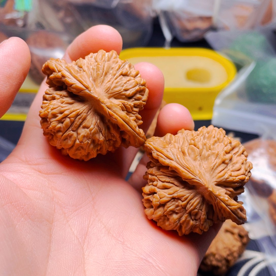吊坠文玩核桃楼子一对