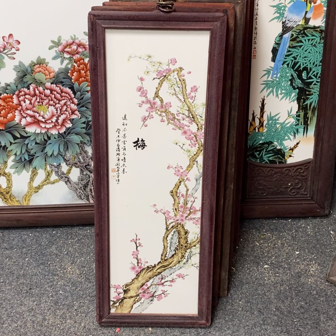 瓷片55*21 景德镇瓷板画柴窑烧制