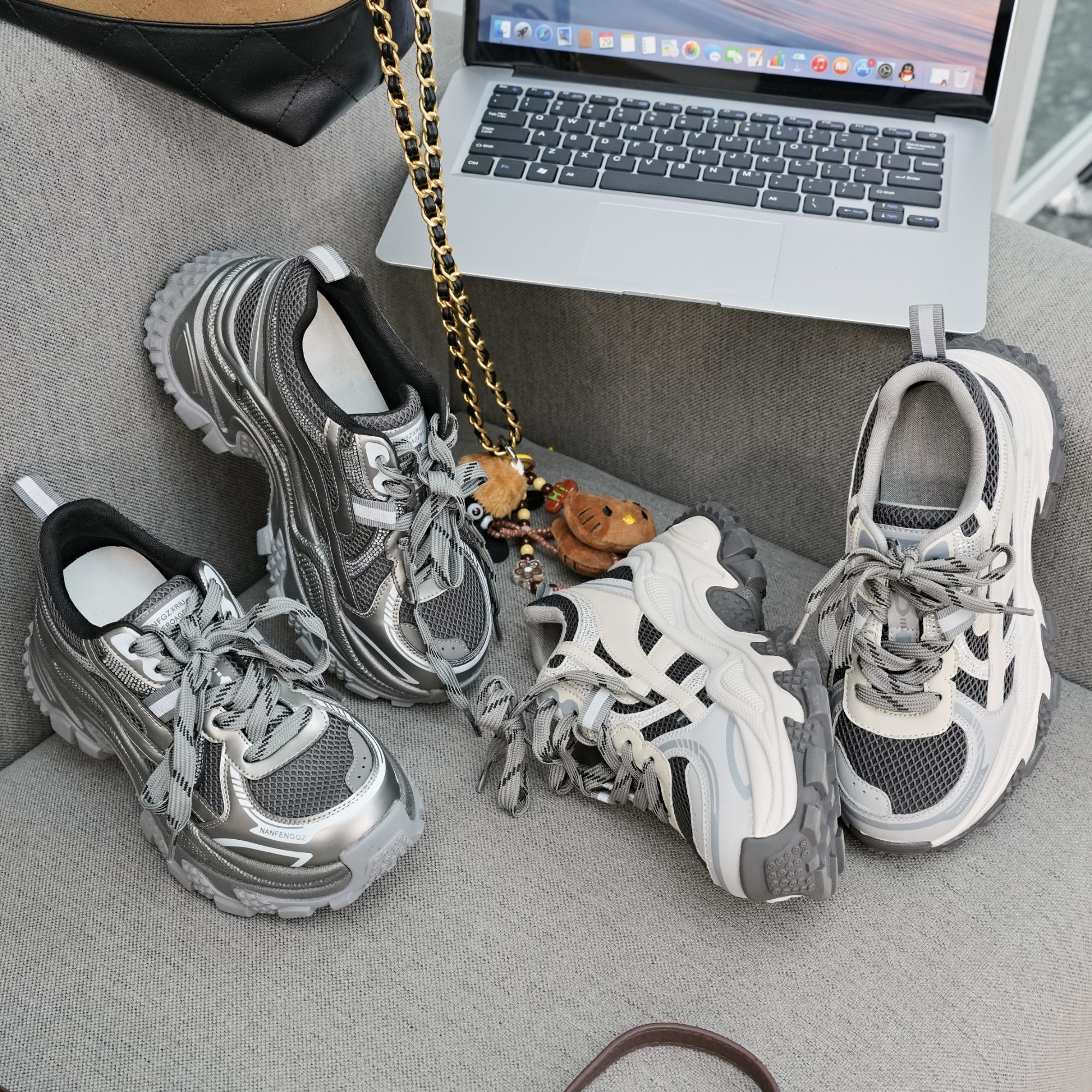 宋茜同款老爹鞋女新款厚底增高时尚休闲女鞋 25636 W