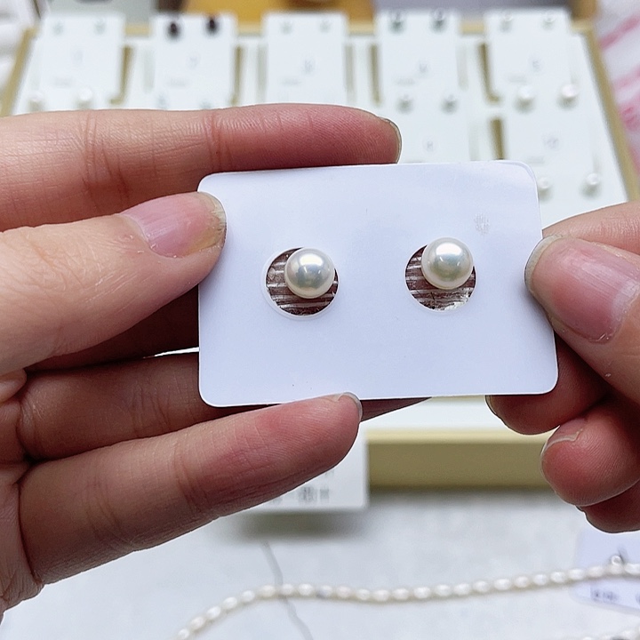 淡水珍珠耳饰银S925镶嵌幸****子
